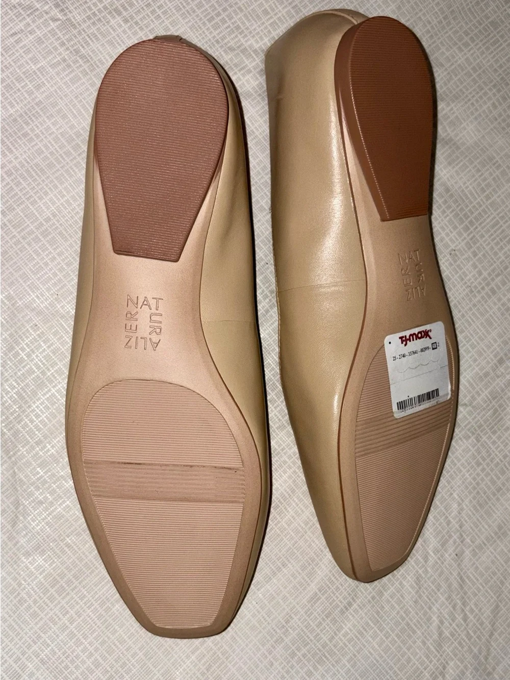 Naturalizer Chelsea New Sz 7.5 Nude Tan Beige Leather Ballet Flats shoes